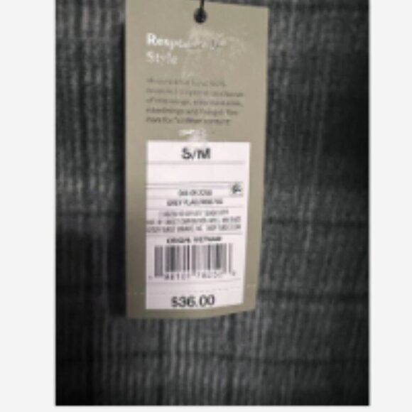 Goodfellow & Co Robe Men's Size S/M Gray Plaid Micro-Fleece 2 Pockets & Belt - Picture 4 of 5